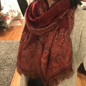 Maroon Patterned Scarf